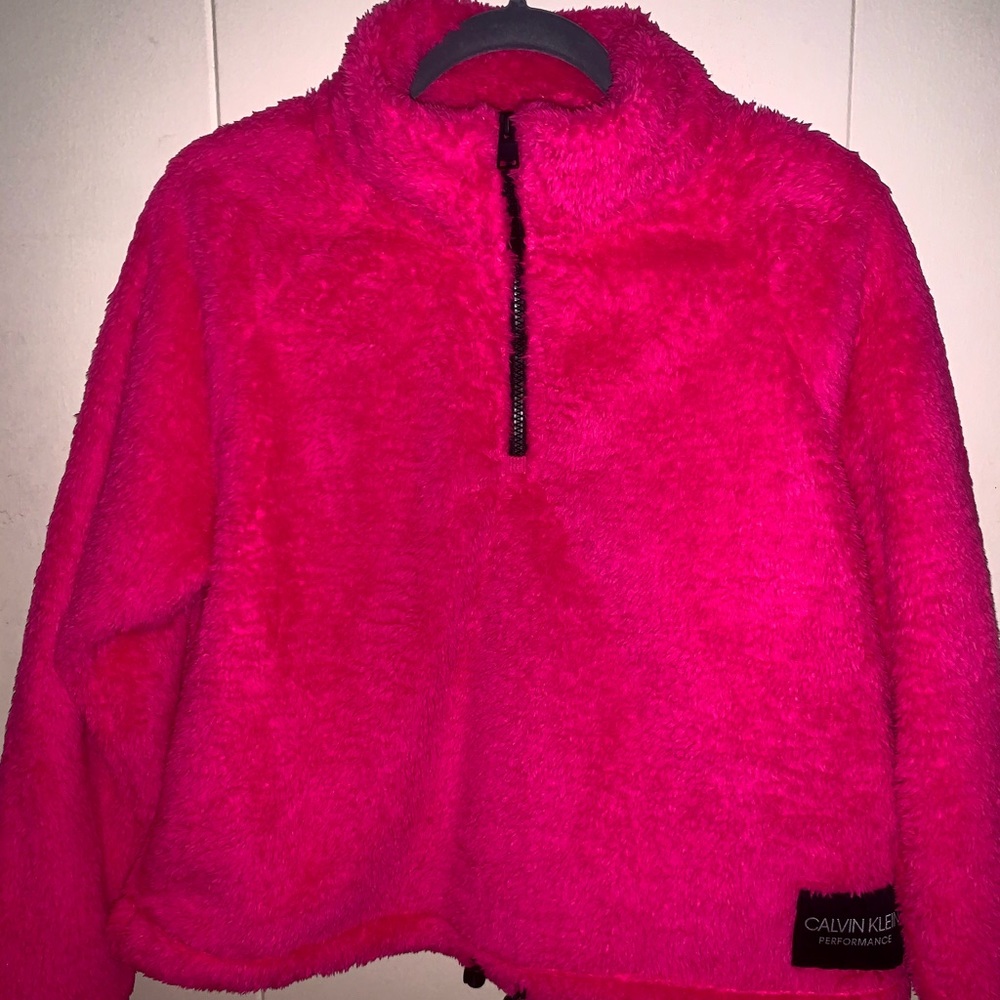 calvin klein pink teddy jacket